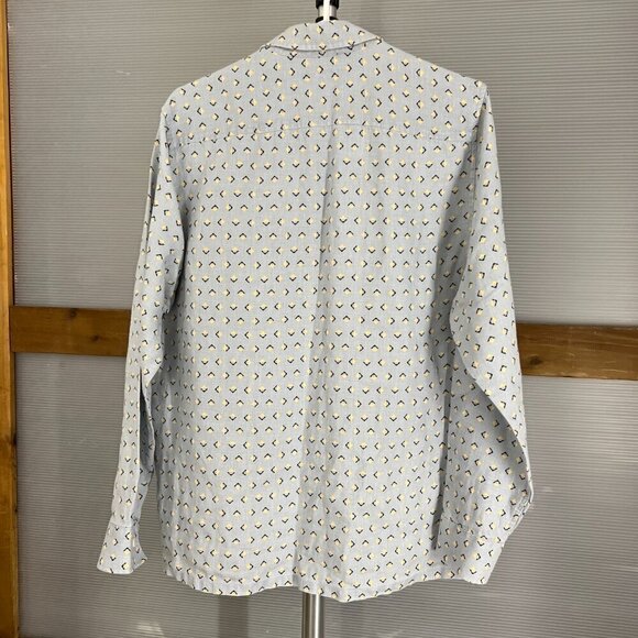 Ted Baker 100% Linen Arnel Geometric Print Button Down Summer Shirt Sz 4 (Large) - Picture 10 of 15